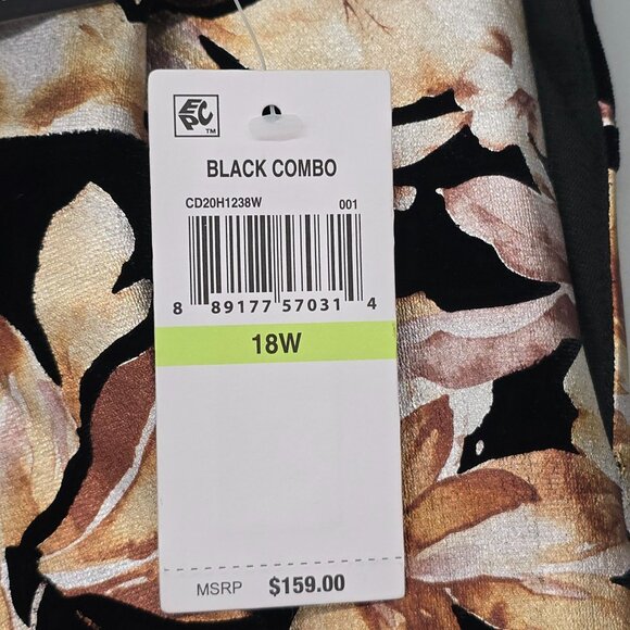 Rachel Roy Floral Sleeveless Velvet Dress Keyhole Back Design Black & Beige NWT - Picture 12 of 16